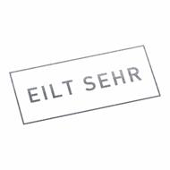 EILT SEHR | Stempel, selbstfärbend, Lagerstempel, 38 x 14 mm