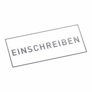 EINSCHREIBEN | Stempel, selbstfärbend, Lagerstempel, 38 x 14 mm