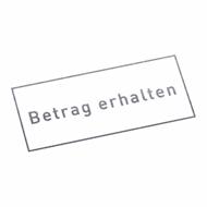 Betrag erhalten | Stempel, selbstfärbend, Lagerstempel, 38 x 14 mm