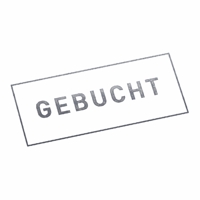 GEBUCHT | Stempel, selbstfärbend, Lagerstempel, 38 x 14 mm