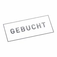 GEBUCHT | Stempel, selbstfärbend, Lagerstempel, 38 x 14 mm
