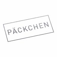 PÄCKCHEN | Stempel, selbstfärbend, Lagerstempel, 38 x 14 mm