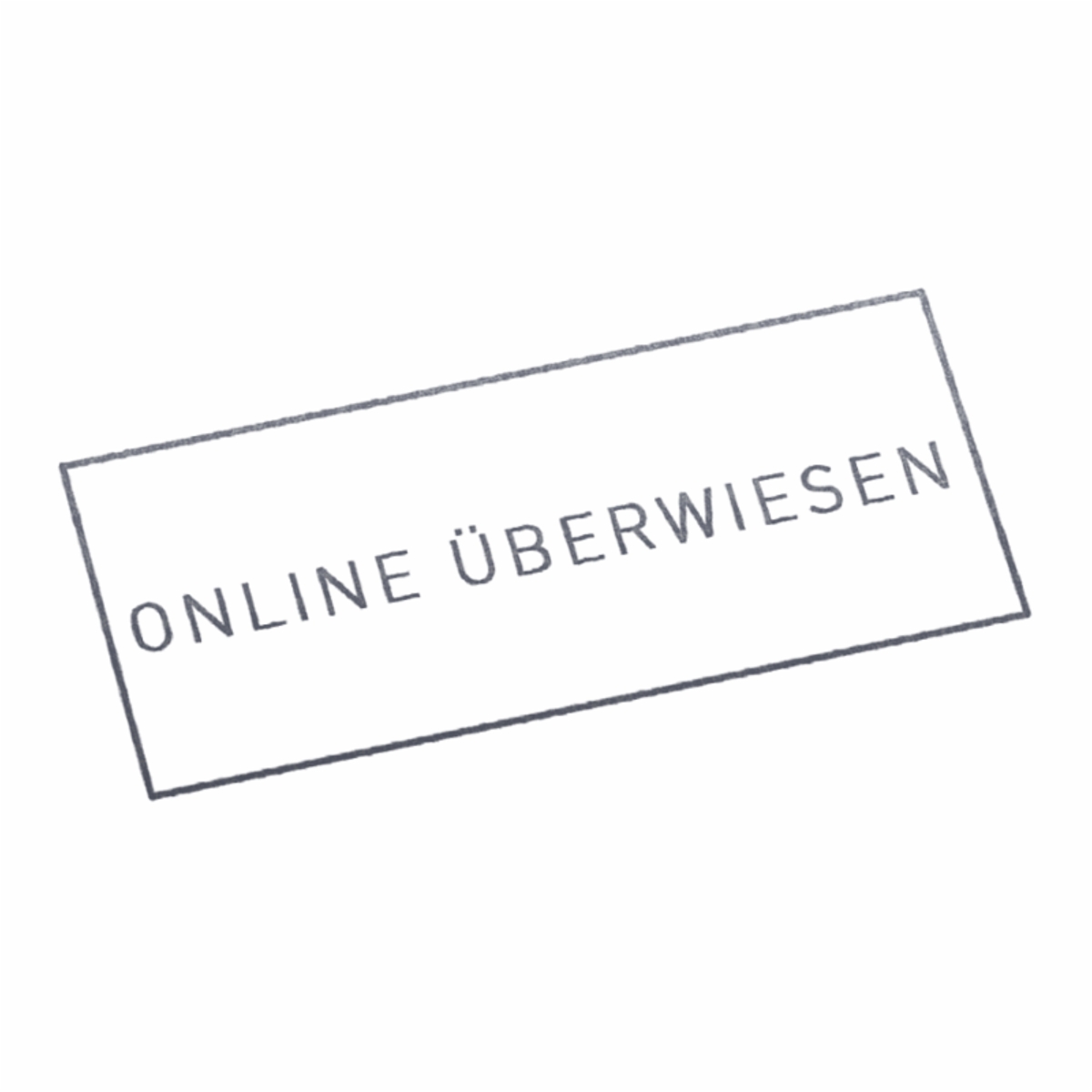 ONLINE ÜBERWIESEN | Stempel, selbstfärbend, Lagerstempel, 38 x 14 mm