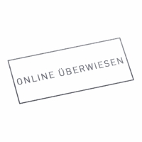 ONLINE ÜBERWIESEN | Stempel, selbstfärbend, Lagerstempel, 38 x 14 mm