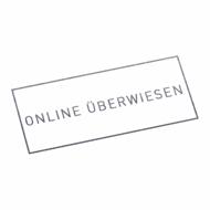 ONLINE ÜBERWIESEN | Stempel, selbstfärbend, Lagerstempel, 38 x 14 mm