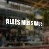 Schaufenster Aufkleber | Alles muss raus