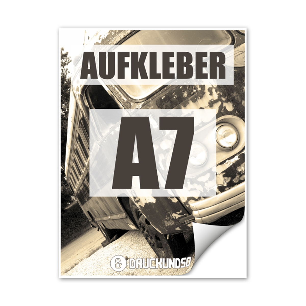 Aufkleber DIN A7 hoch