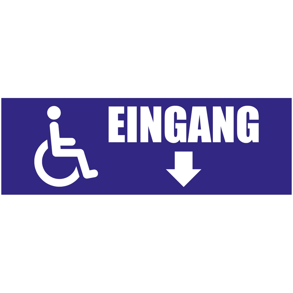 300 x 100 cm | Rollstuhlfahrer Eingang Werbebanner