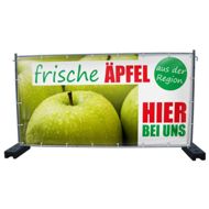 340 x 173 cm | Frische Äpfel Bauzaunbanner, M2