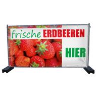 340 x 173 cm | Frische Erdbeeren Bauzaunbanner (1579)