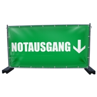 340 x 173 cm | Notausgang Bauzaunbanner (1435)