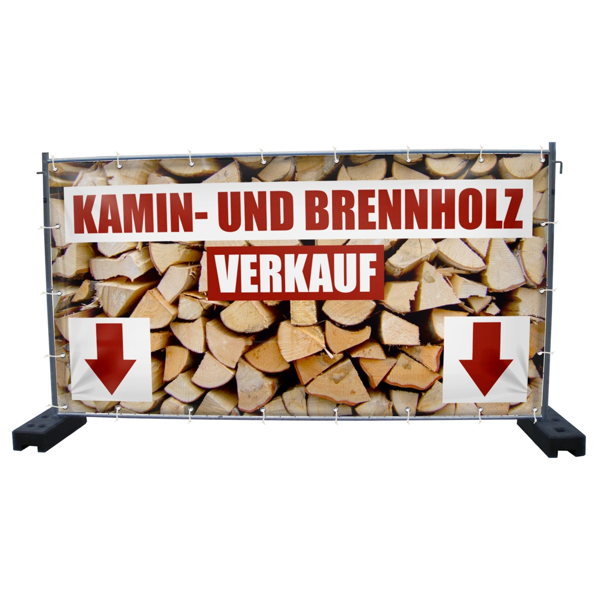 340 x 173 cm | Kamin- & Brennholzverkauf Bauzaunbanner (1607)
