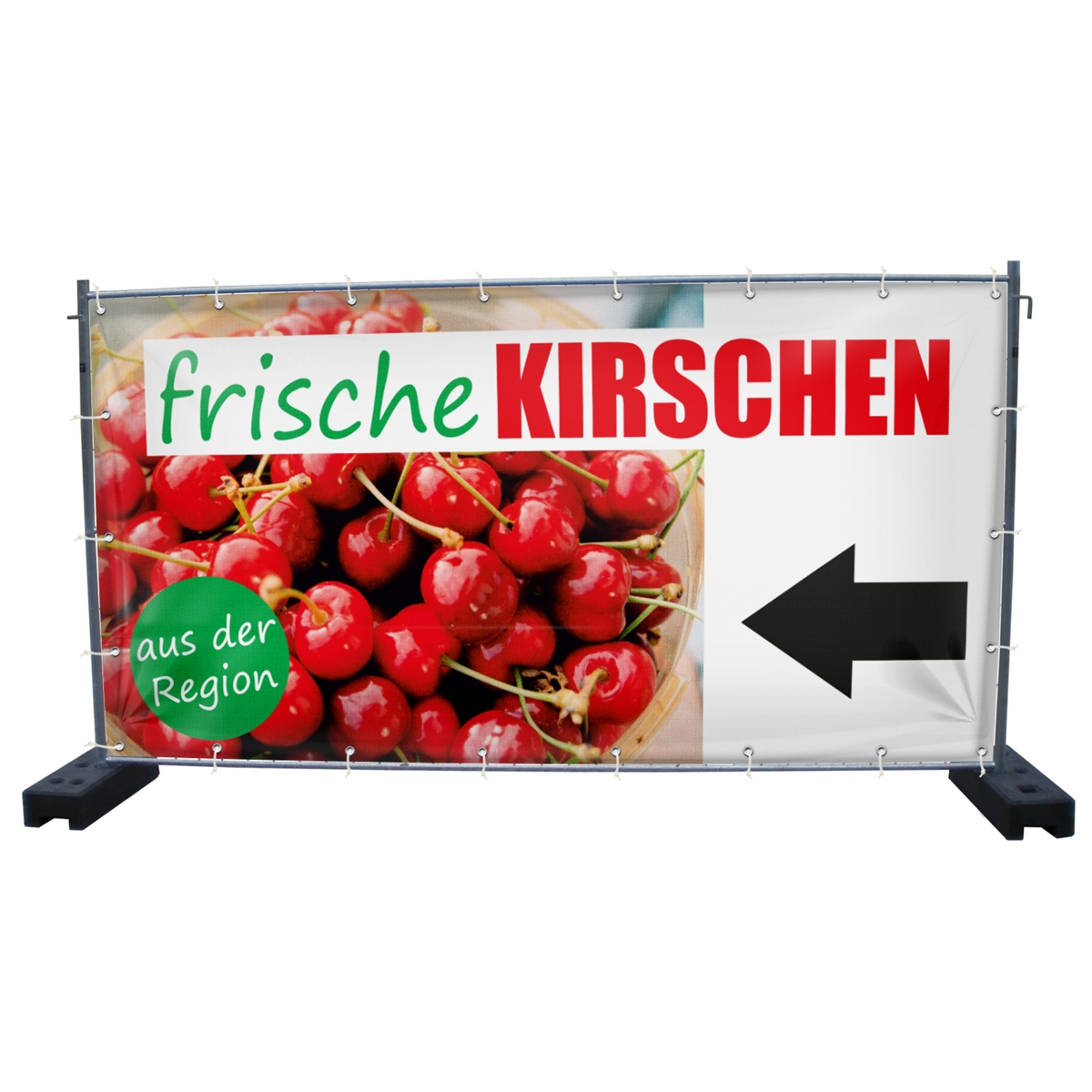 340 x 173 cm | Frische Kirschen Bauzaunbanner (1585)