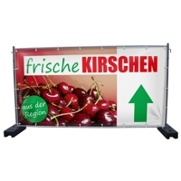 340 x 173 cm | Frische Kirschen Bauzaunbanner (1586)