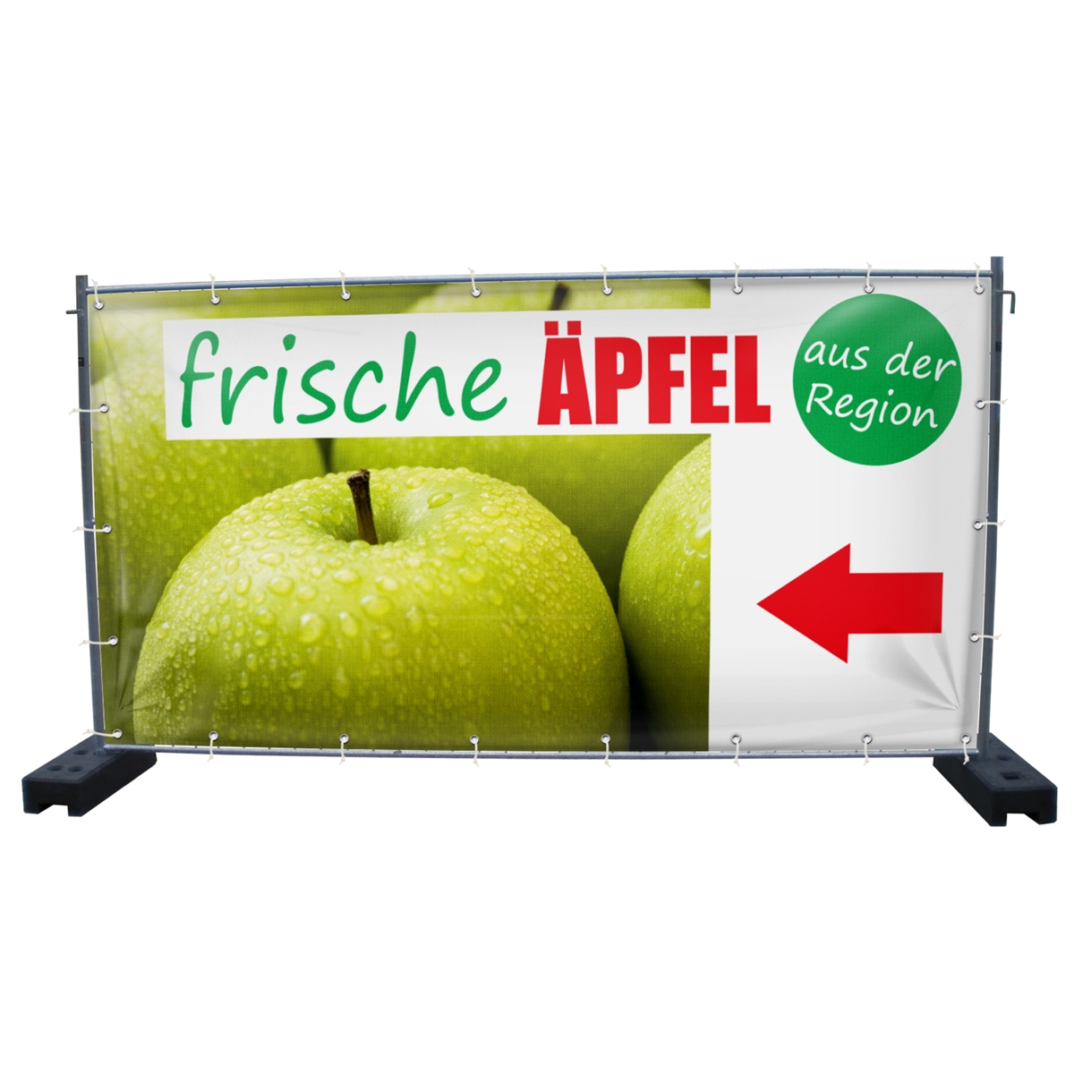 340 x 173 cm | Frische Äpfel Bauzaunbanner (1582)