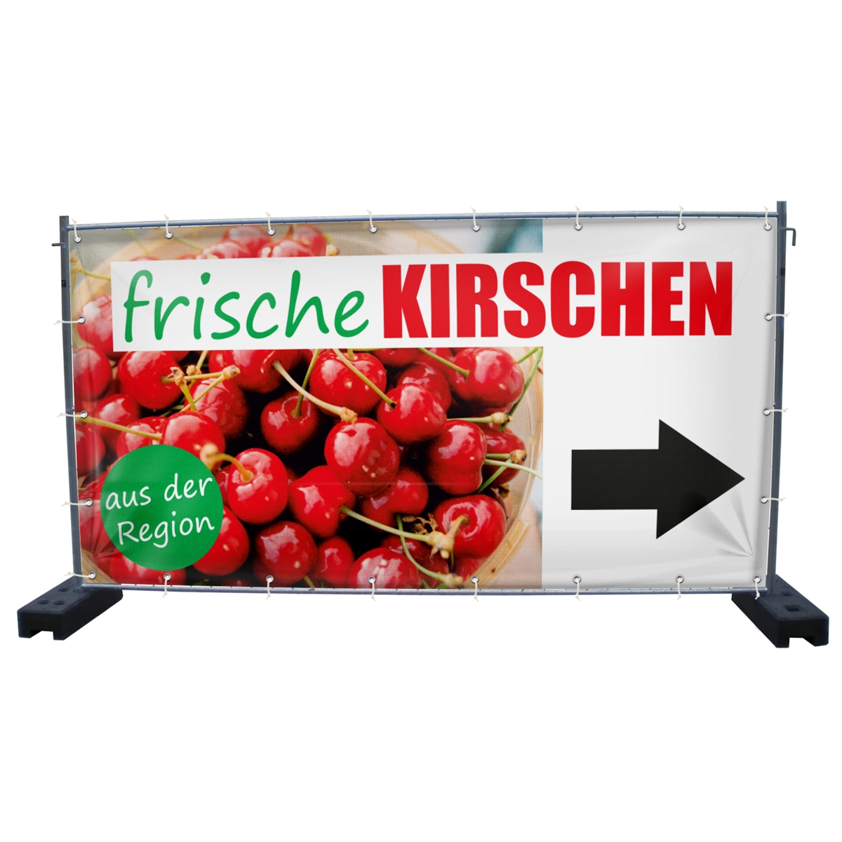 340 x 173 cm | Frische Kirschen Bauzaunbanner (1585)