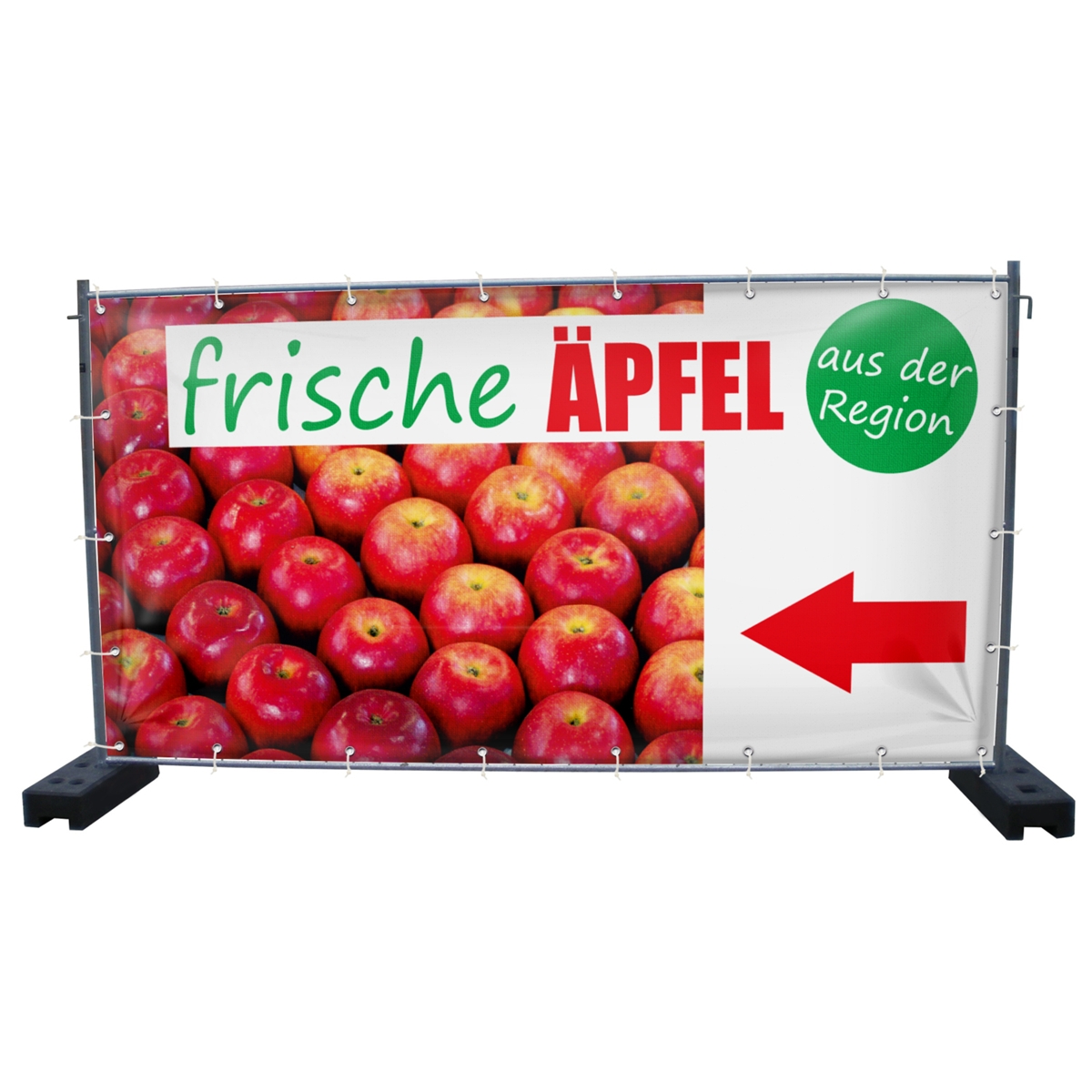 340 x 173 cm | Frische Äpfel Bauzaunbanner (1581)