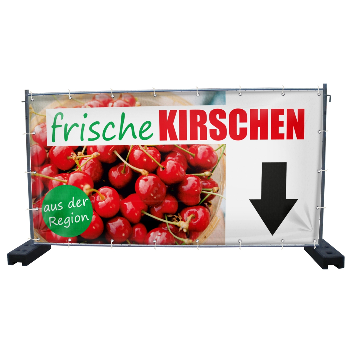 340 x 173 cm | Frische Kirschen Bauzaunbanner (1585)