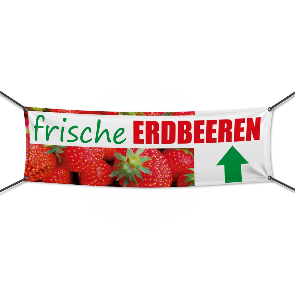 300 x 100 cm | Frische Erdbeeren Werbebanner