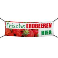 300 x 100 cm | Frische Erdbeeren Werbebanner