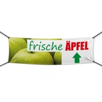 300 x 100 cm | Frische Äpfel Werbebanner, M1