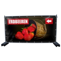 340 x 173 cm | Erdbeeren Bauzaunbanner (1930)