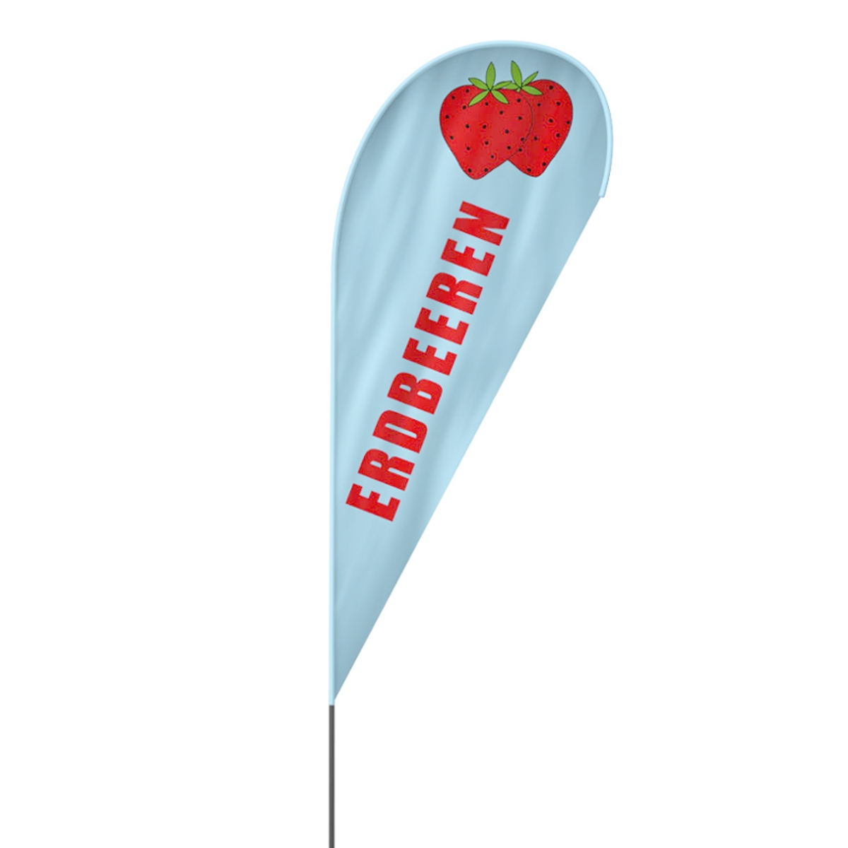 Drop | Erdbeeren Beachflag, Motiv, verschiedene Größen, V2