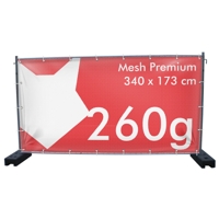 340 x 173 cm | Bauzaunbanner selbst gestalten, Mesh Premium B1