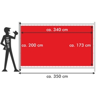 340 x 173 cm | Bauzaunbanner selbst gestalten, Mesh Premium B1