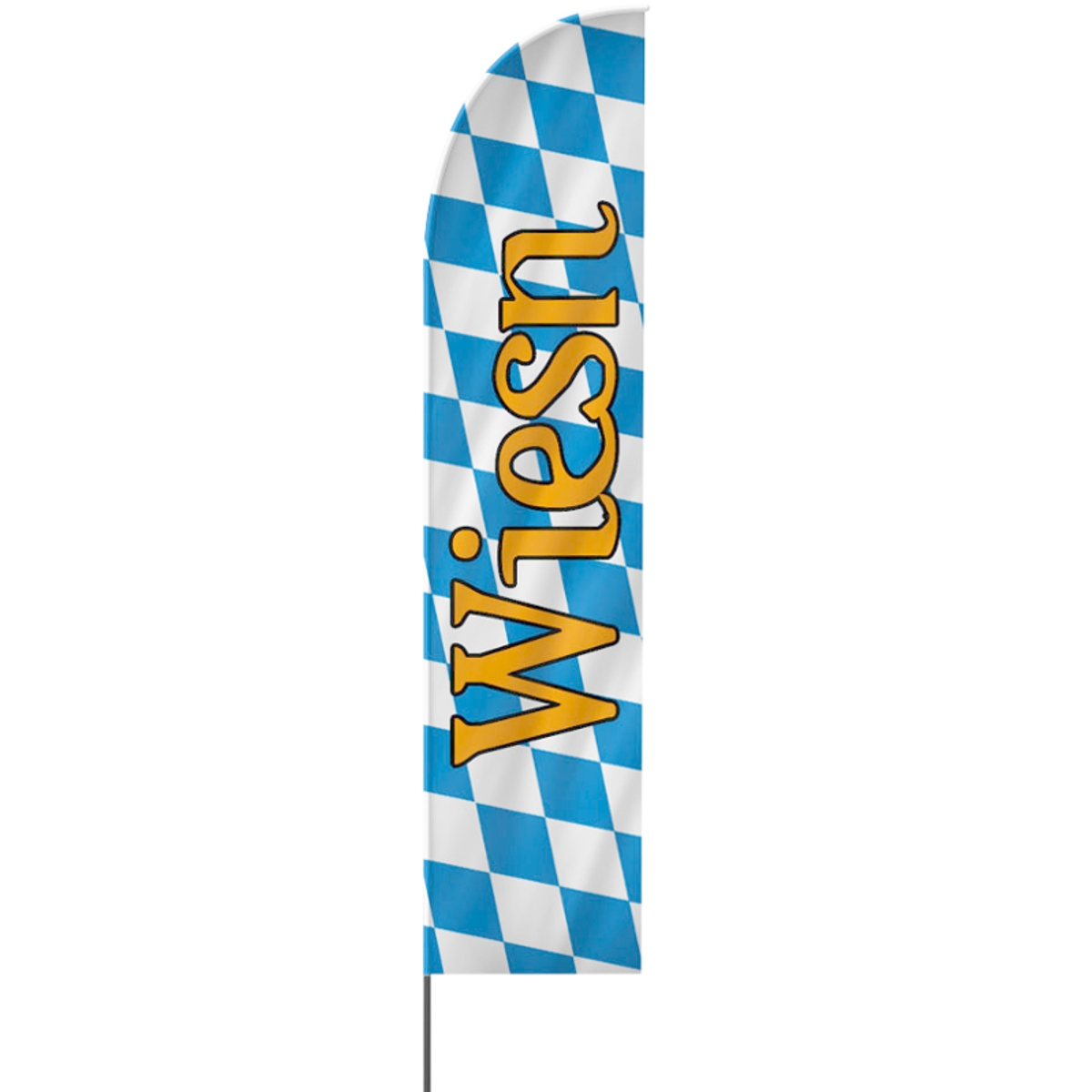 Straight | Wiesn, Oktoberfest Beachflag, blau weiß, verschiedene Größen, V1