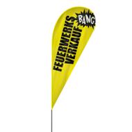 Drop | Feuerwerksverkauf Beachflag, gelb schwarz, verschiedene Größen, V1