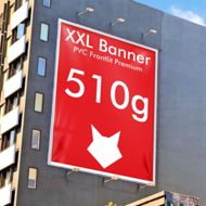 XXL Banner selbst gestalten, PVC Frontlit Premium B1