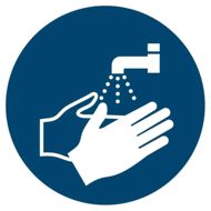 Aufkleber "Hände waschen", 2er Pack, Ø 10 cm