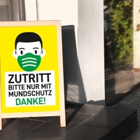 Zutritt bitte nur mit Mundschutz, Poster, DIN A4, A3, A2 (5 Stk.)